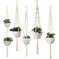 thumbnail image 1 of Colgador de plantas de macramé de estilo bohemio, material ecológico de algodón natural de alta calidad, adecuado para macetas cuadradas redondas, uso en interiores y exteriores, diseño vintage, gran, 1 of 6