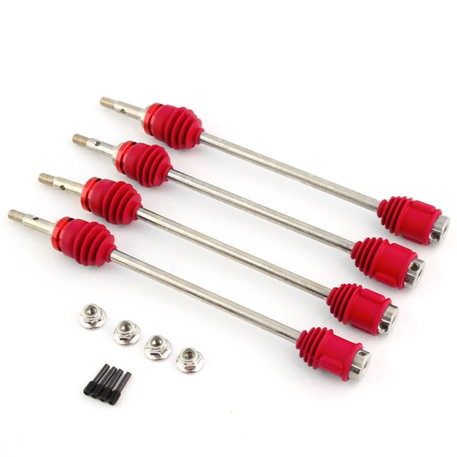 Graflsoa Ensemble d'Arbre de Transmission CVD en Acier (4 Pcs) pour Traxxas Échelle 1/10 E-Revo, E-Maxx, T-Maxx, Revo - Pièces de Mise à Niveau Rouges
