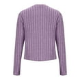 thumbnail image 5 of Chiccall Womens Cardigan Button Down Long Sleeve Sweater Open Front Vertical Stripe V-Neck Coats Outerwear Purple M, 5 of 5
