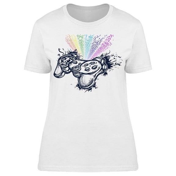 Game Controller Rainbow T-Shirt Women -Image by Shutterstock, Female Large