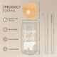 thumbnail image 3 of Vaso de cristal SANDJEST Mama Bear con tapa de bambú, 473 ml, pajita, 3 of 8