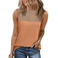thumbnail image 2 of DeHolifer Women's Tank Tops Color Block Crewneck Sleeveless Summer Trendy Blouse Knit Tank Tops Orange S, 2 of 5
