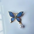 thumbnail image 6 of Trendy Double Layer Pearls Butterfly Pin Metallic Evening Wear Embellish, 6 of 9