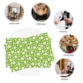 thumbnail image 6 of Rocae Green White Flowers Printed Heat Resistant Place Mats,Classic Hemstitch Cloth Fabric Placemats Imitation Linen Place Mat Table Mats 18x12 inch, 6 of 9