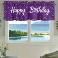 thumbnail image 3 of Violet Birthday Farmhouse Short Window Curtain Valances, Colorful Confetti Ribbons Polka Dots Classroom Rod Pocket Kitchen Valances for Living Room Bedroom Bathroom Cafe 54" x 18", 3 of 8