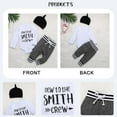 thumbnail image 3 of SYNPOS New Smith Crew Romper Pants Hat Baby Boys Long Sleeve 3PCS Outfits, 3 of 8