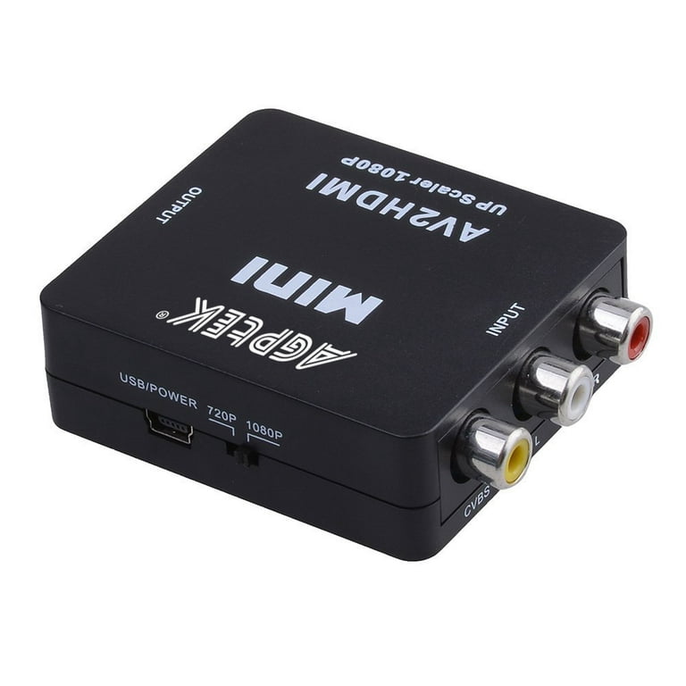 Adaptateur et convertisseur GENERIQUE Convertisseur audio vidéo AV2HDMI,  RCA vers HDMI 1080P, Mini RCA composite CVBS AV vers HDMI