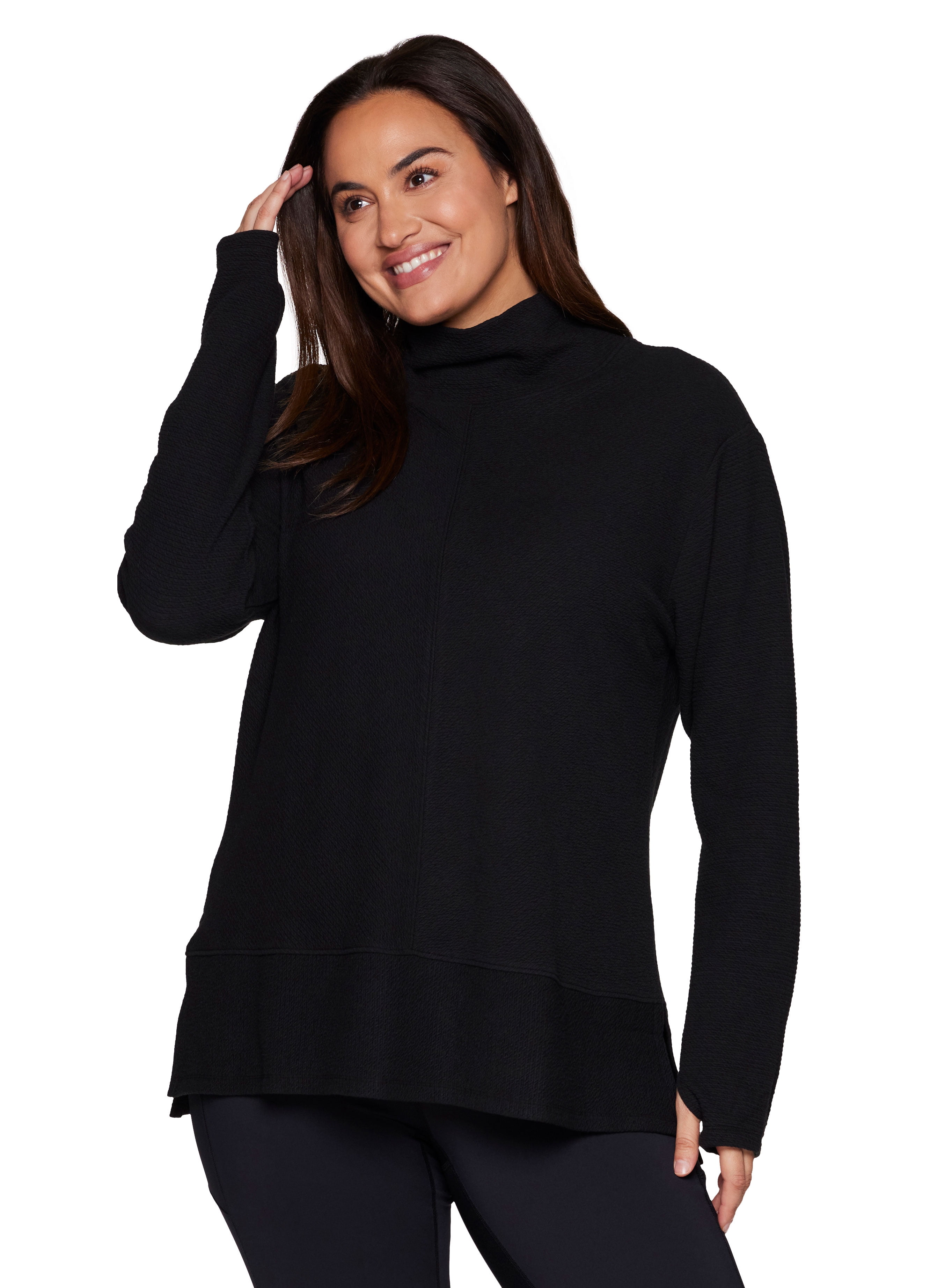 RBX Active Women's Plus Size Quilted Lightweight Cowl Neck Tunic Pullover  Sweatshirt Berry Wine 1X at  Women's Clothing store