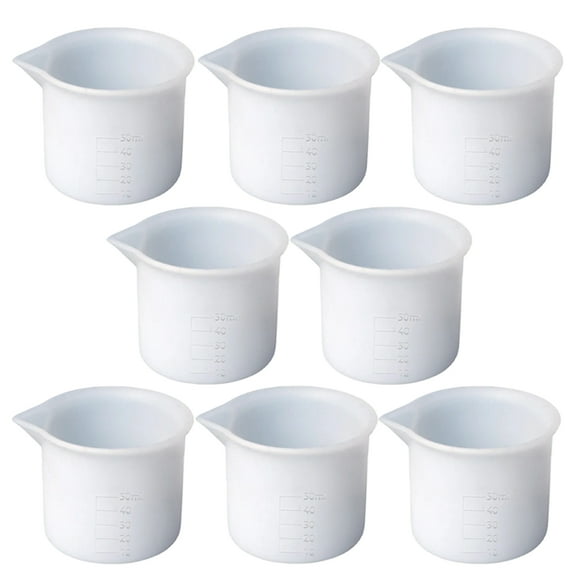 TABLZONE 8-Piece White Silicone Measuring Holders for Epoxy Resin Mixing and Storage