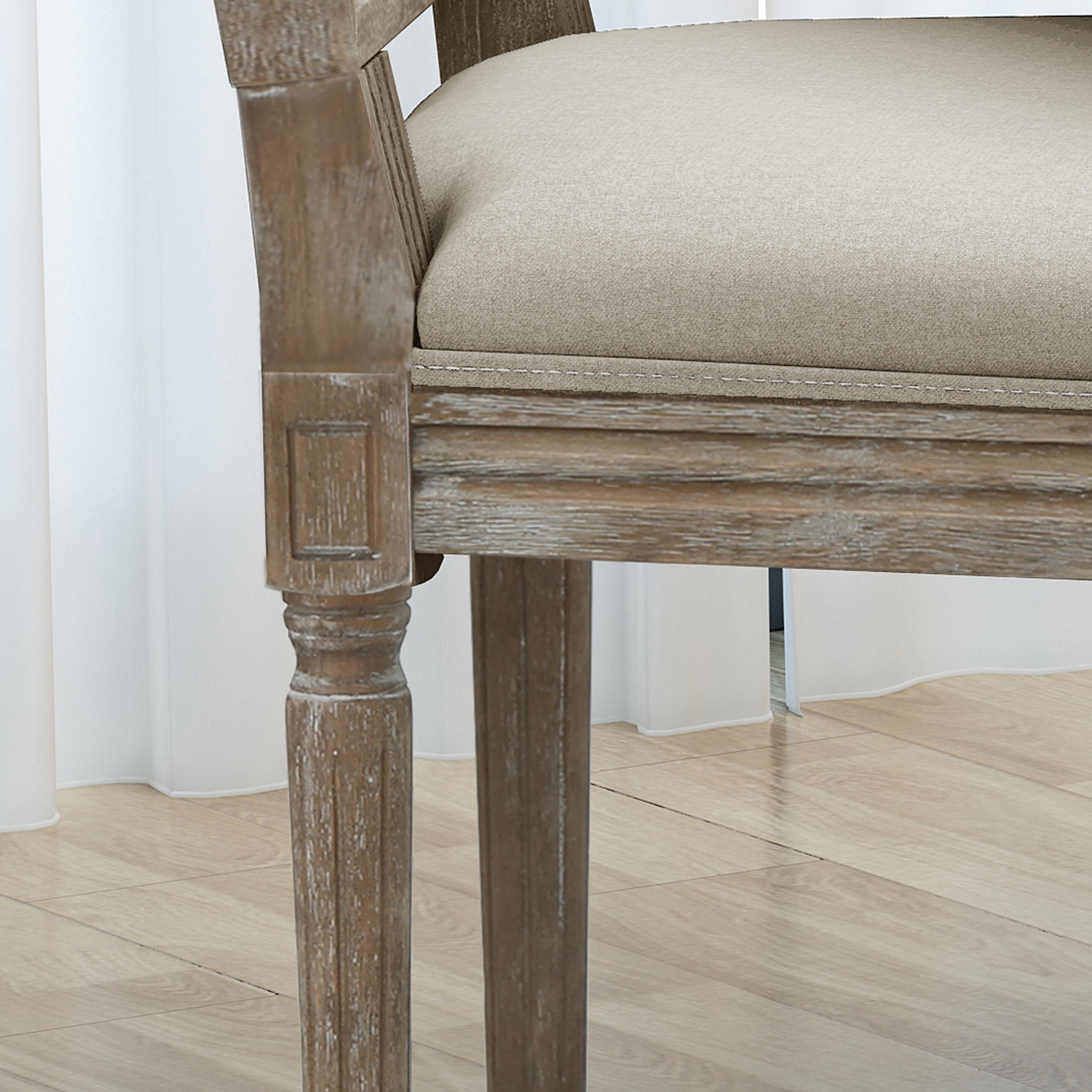 Noble House Dior Indoor Traditional Fabric Dining Chairs, Wheat, Dark Brown