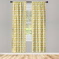 thumbnail image 3 of Ambesonne Floral Curtains, Abstract Creative Flowers, Pair of 28"x95", Orange Mustard, 3 of 5
