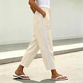 thumbnail image 2 of hlysgo Track Pants for Women Casual Elastic Drawstring Waist Pant Lightweight Baggy Workout Trousers with Pockets Beige,L, 2 of 6