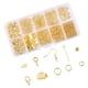 thumbnail image 5 of Juego para hacer aretes con alfileres para orejas, alfileres de cabeza, extremos de cinta, anillos de salto y ganchos para aretes. Dorado, 5 of 8