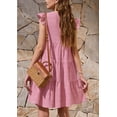 thumbnail image 5 of Summer Dresses for Women Ruffle Sleeve Mini Babydoll Dress Beach Casual Loose Flowy Dresses Sundress, 5 of 6