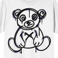 thumbnail image 2 of Teddy Drip Spray Painted Bear Graffiti Crew Neck Short Sleeve Men's White T-shirt - 4XLB, 2 of 4
