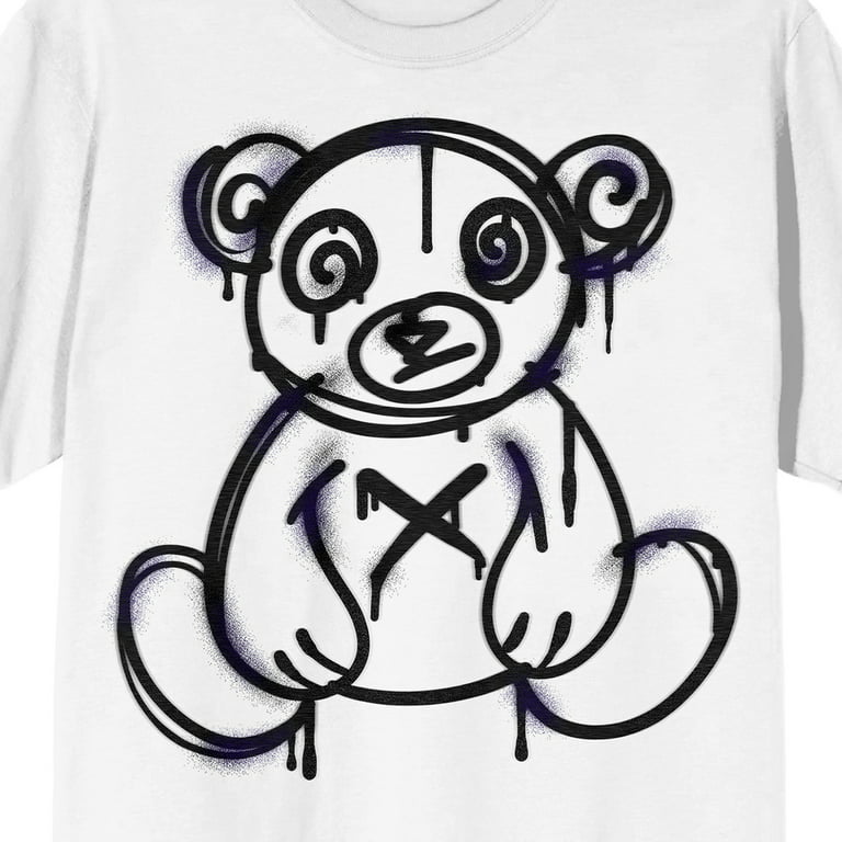 Teddy Bear Graffiti Smile & Various Print, Men's Trendy Cotton T