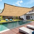 thumbnail image 2 of Dvruxg Sun Shade, Canopy Outdoor Sunshade Swimming Pool Sun Awning Sunshine Protection Rectangle Shade Canopy Sunshine Block For Patio Garden Facility With Ropes(Khaki), 2 of 5