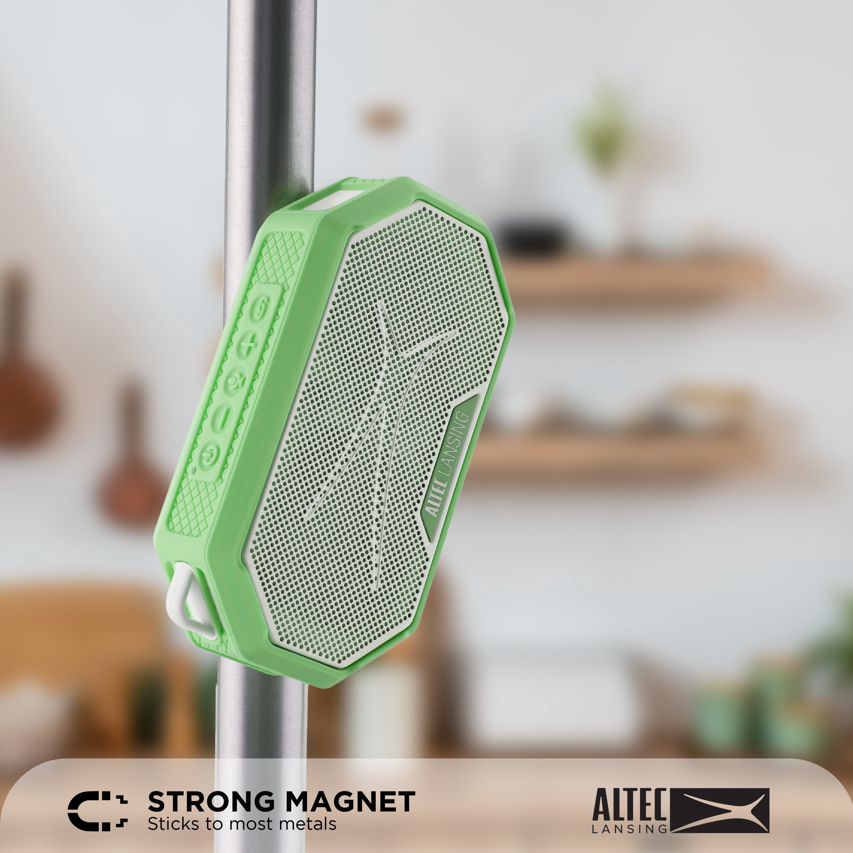 Altec Lansing HydraMini 2.0 Portable Bluetooth Speaker, Waterproof IP67, 12-Hour Battery, Wireless Pairing, USB-C Quick Charge, Magnetic Mount, Voice Assistant, Compact Outdoor Speaker