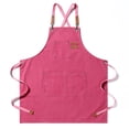 thumbnail image 1 of pitrice Canvas Apron Thickened Work Aprons Wear Aprons Covers Comfortable Working Clothes Cover Accessory Housework Dress with Pockets Pink, 1 of 9