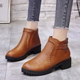 thumbnail image 2 of NOKIO Women'S Vintage Ankle Boots With Side Zippers Minimalist Side Zipper Boots For Women Ankle Boots Short Boots Single Shoes For Ladies Casual Shoes Women'S Sophisticated Suede Ankle Booties, 2 of 5