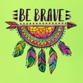 thumbnail image 2 of Colorful Neon Be Brave Dreamcatcher | Dean Russo Art Pop Culture Unisex Hoodie Sweatshirt, Safety Green, Large, 2 of 6