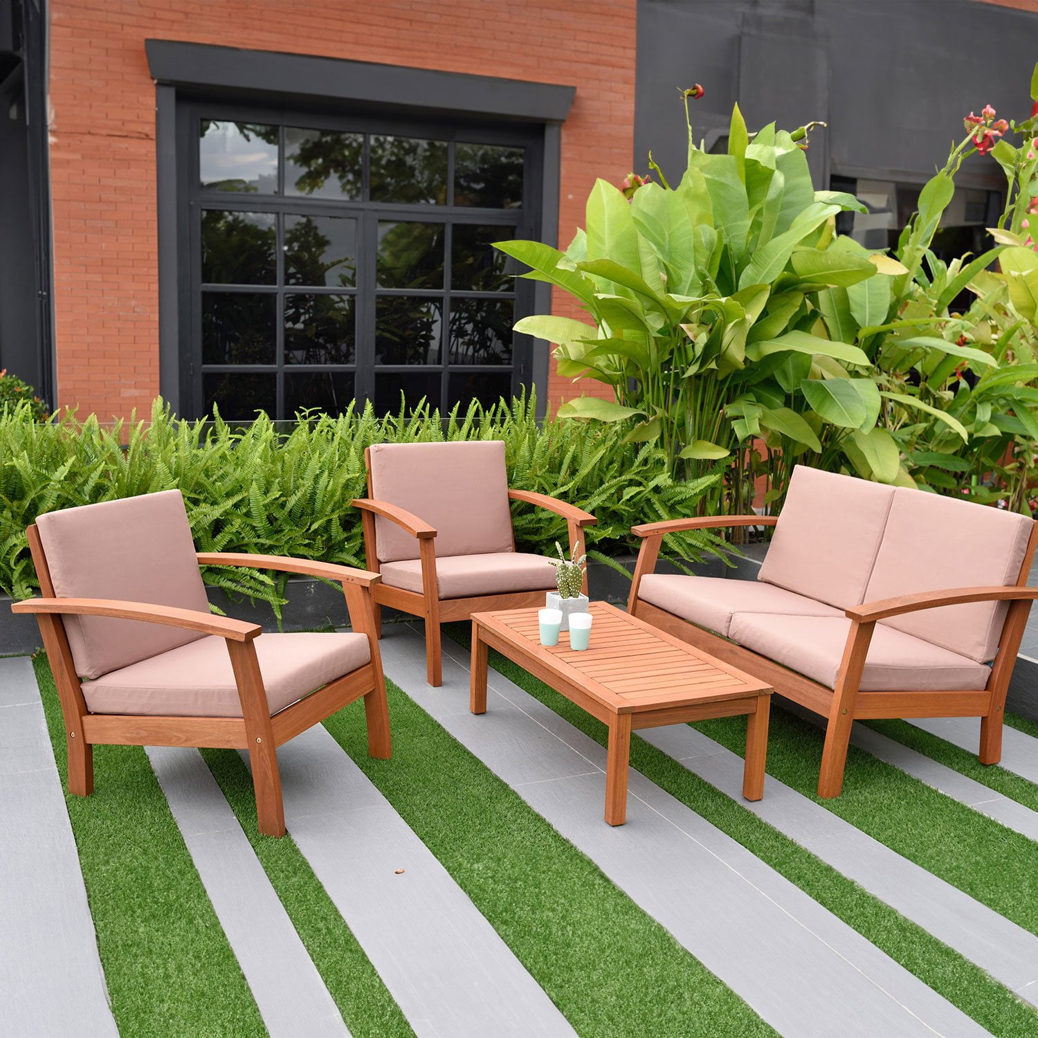 Amazonia Valencia Eucalyptus Deep Seating Set, 4pc - Samsclub.com