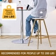 thumbnail image 7 of JUFU Set of 2 Transparent Cushioned Bar Chairs with Metal Legs, Modern High Seat for Kitchen or Dining Room, 7 of 7