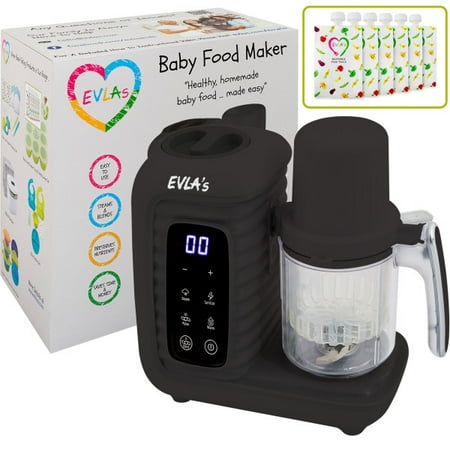 Big Savings On ROSEWILL 4 in 1 Electric Food Steamer, Steamer, Baby food maker, Rice cooker and Sterilizer, 800W turbo steam fast heating, 3 Tier stackable...! 2 EVLA S Baby Food Maker with 2 Steaming Cups Steamer Blender Baby Food Processor Touch Screen with 6 Reusable Food Pouches Dark Grey