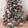 thumbnail image 5 of Yiaed Rose Flowers Print Christmas Tree Skirt , Tree SkirtsTree Mat for Christmas Winter Holiday Indoor Decorations-36", 5 of 7