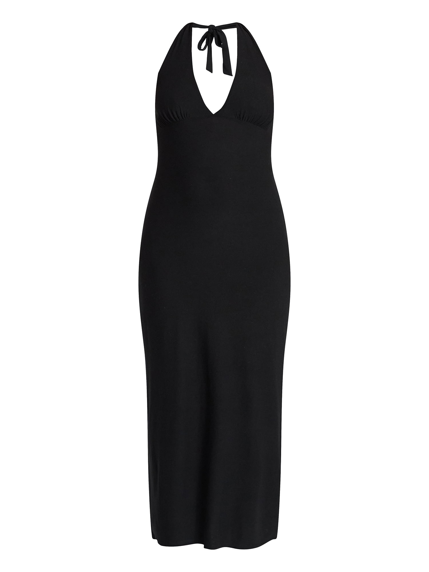 halter drop waist midi dress Elcie Drop Waist Halter Maxi Dress Navy main image 1