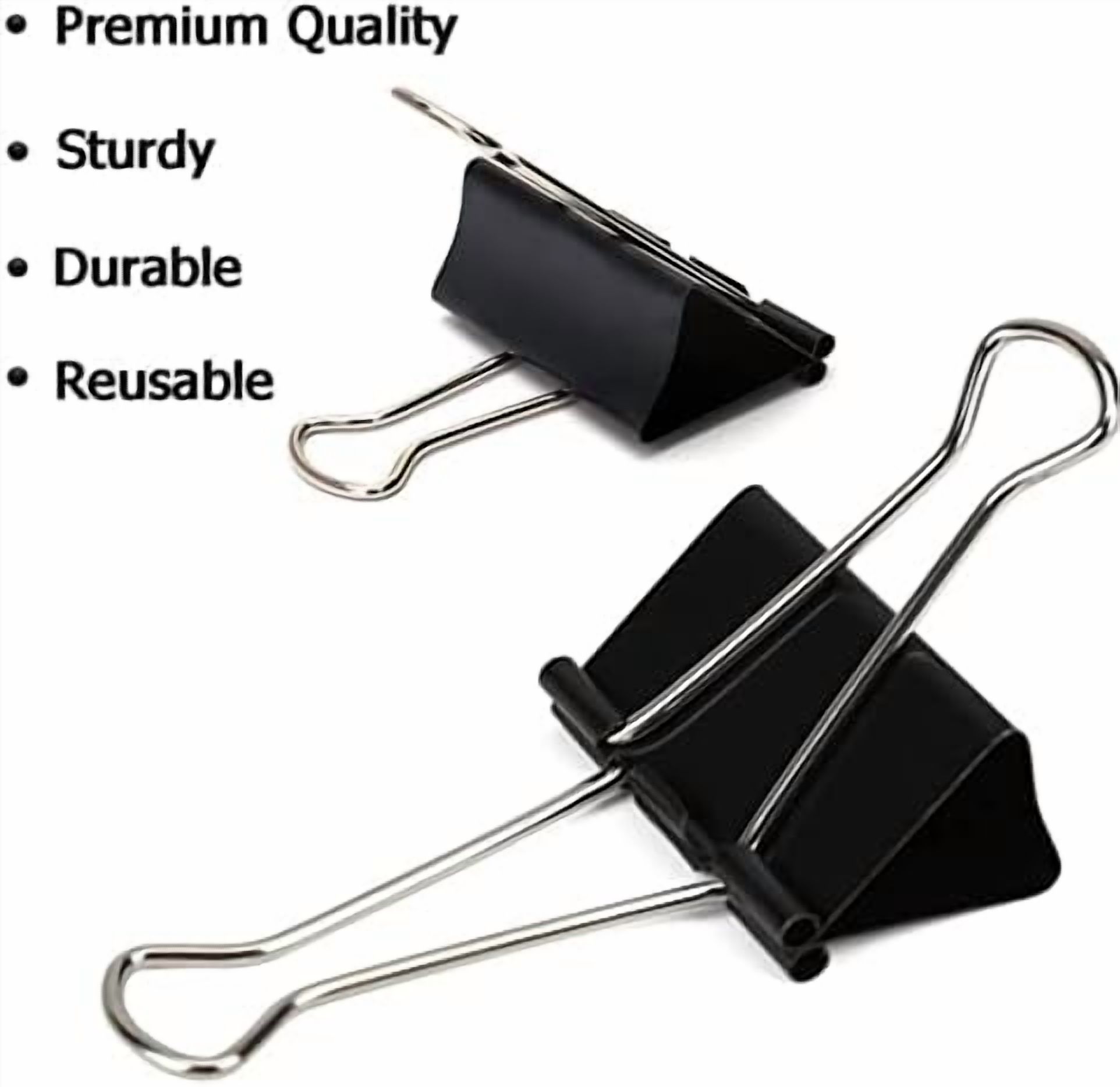 Extra Large Binder Clips 2.4 Inch (36 Pack), Upgrade Giant Binder Clips Big Paper Clips Clamps for Office and Home Supplies, Black by Tekola