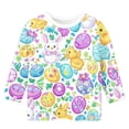 thumbnail image 5 of Girls Easter Long Sleeve T-Shirt Soft Comfortable Kids Spring Top Purple Bunny Rabbit Eggs All Over Print Holiday Party Casual Outfit Clothes Apparel,Size 7-8 T, 5 of 5