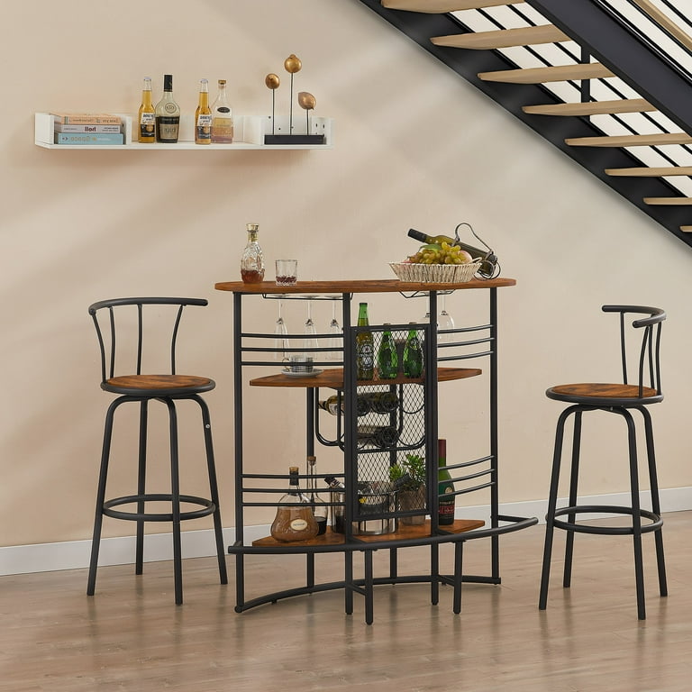 3 piece pub set with storage sale