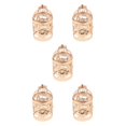 thumbnail image 3 of Guardoinrt Electroplated Metal Birdcage Shape Tea Light B- Candle Holder Rose Gold Type E 5Set, 3 of 6