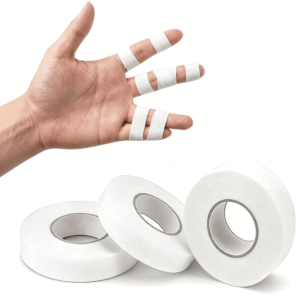 BESTSKY Finger Tape 0.5In × 32Ft Athletic Tape for Fingers No Residue,White Finger Sports Tape for Bjj,Rock Climbing,Weightlifting,Football,Basketball,Volleyball,Pack of 3