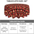 thumbnail image 3 of Christmas Tablecloth Red Plaid Round Tablecloth 60 Inch Deer Xmas Tree Snowflake Table Cloth for Outdoor Picnic Kitchen Table Decor Washable Waterproof Polyester Fabric Table Cover for Holiday Party, 3 of 6