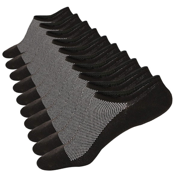 MotteeZconia Calcetines para hombre No Show de corte bajo sin forro, cómodos, informales, antideslizantes, básicos, negro, talla 8-11