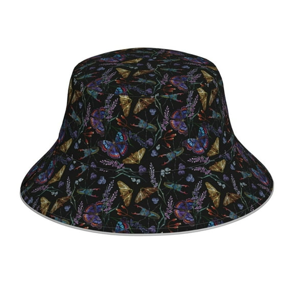 Xecao Lavender Flowers Print Men and Women Night Reflective Hat Runner Cap Visor Bucket Hat Boonie Cap