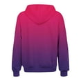 thumbnail image 5 of Lovskoo 2024 Women's Full Zip Sweatshirt Oversized Fleece Jacket Gradient Color-Block Printed Blouse Long Sleeve Tops Sweatshirt Pockets Hoodies Hot Pink, 5 of 7