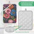 thumbnail image 6 of Yayeee Pot Holders Kitchen Heat Resistant with Pockets 7"x9.8" Cotton Oven Cooking Hot Pads, Vibrant Blooming Flowers, 6 of 7