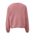 thumbnail image 5 of TrdSipl Tie Front Cardigan Sweaters for Women Cute Bow Long Puff Sleeve Sweater 2025 Fall Loose Knit Fashion Jacket Coat Pink L, 5 of 6