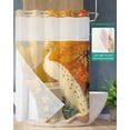 thumbnail image 2 of No Hook Shower Curtains with Snap in Liner, White Peacock Elegant Waterproof Fabric Shower Curtain, Vintage Garden Floral Botanical Double Layers & See-Through Top Window Bathroom Curtains 48''x72'', 2 of 6