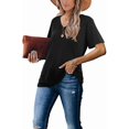 thumbnail image 4 of Camiseta Lunivop para Mujer con Cuello en V, Manga Corta, Negra, Talla M, 4 of 4