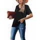 thumbnail image 4 of Camiseta Lunivop para Mujer con Cuello en V, Manga Corta, Negra, Talla M, 4 of 4