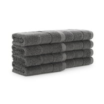 Aston & Arden Turkish Cotton Washcloths (8-Pack), Thick 600 GSM, 13x13 in., Ultra Soft and Plush, Solid Charcoal Grey