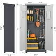 thumbnail image 4 of Marcree 73''H Outdoor Waterproof Storage Cabinet, Utility Closet, Garden Tool Organizer Sheds with Lock Doors and Shelves, Locking Cabinets for Backyard, Patio(GreyWhite), 4 of 7