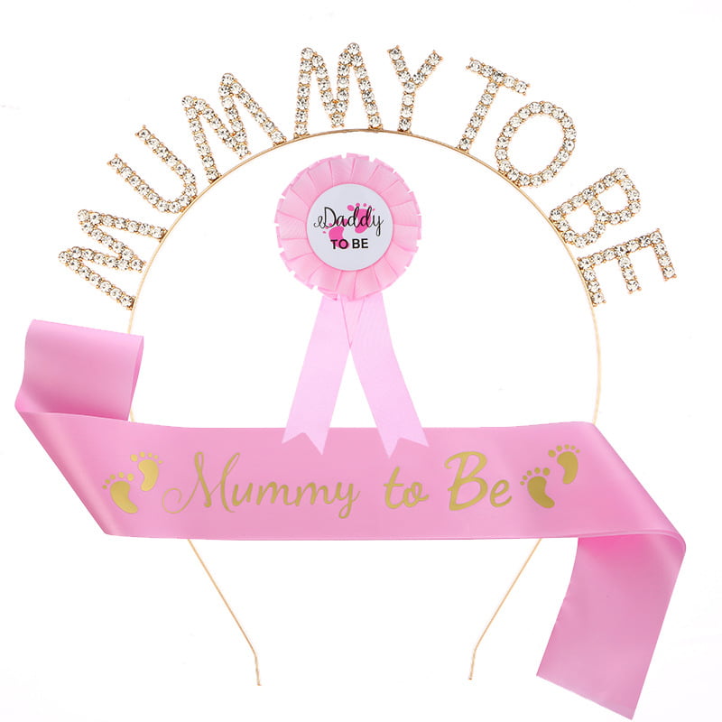 Mother Mom to be Satin Sash Baby Shower Decoration Party Favor Pink Girl Supply 