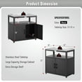 thumbnail image 2 of Feasto Garden Potting Bench with Storage Cabinet: Outdoor Workstation, Stainless Steel Tabletop, Horticulture Gardening Work Table, Black, 2 of 7