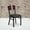 Mahogany Wood Back/Black Vinyl Seat/Black Metal Frame, variant on Emma + Oliver Black 4Square Back Metal Dining Chair/Mahogany Back, Burgundy Seat