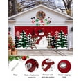 thumbnail image 2 of Garage Door Banner Cover 6 x 13 ft, Merry Christmas Snowman Xmas Tree Snowflake Red Style Christmas Garage Door Decorations Holiday Christmas Backdrop Decor for Winter New Year Xmas Party, 2 of 6